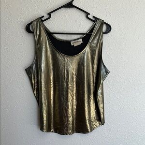 Cristina Vintage Metallic Gold Tank Top Size Medium